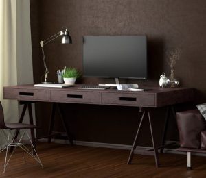 Brown 3 Drawer Desk — Furniture Shop in Gladstone, QLD