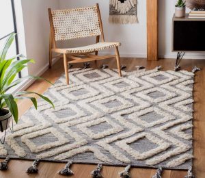Abstract Style Rug with Tassel — Furniture Shop in Gladstone, QLD